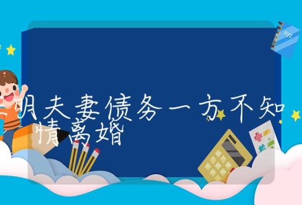 怎样证明夫妻债务一方不知情离婚_辰美法律